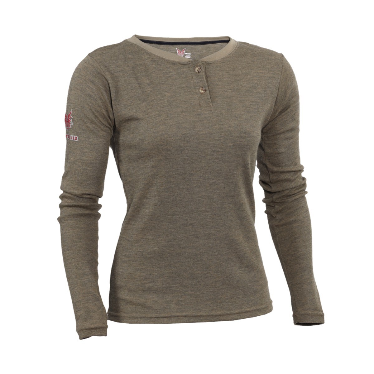 DRIFIRE TECGEN Women's FR Long Sleeve Henley in Tan